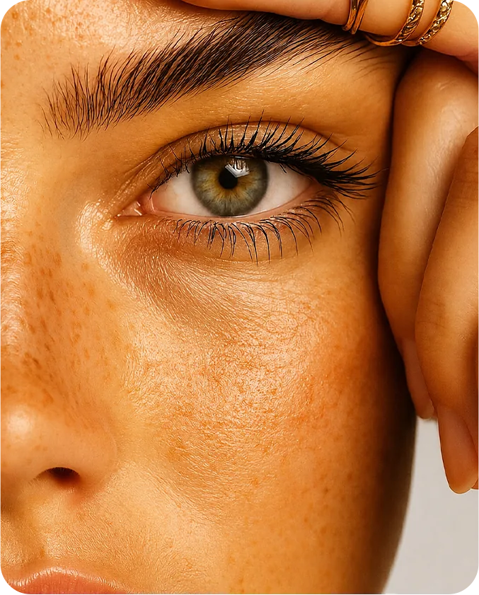 Detalhe do olhar após a blefaroplastia
